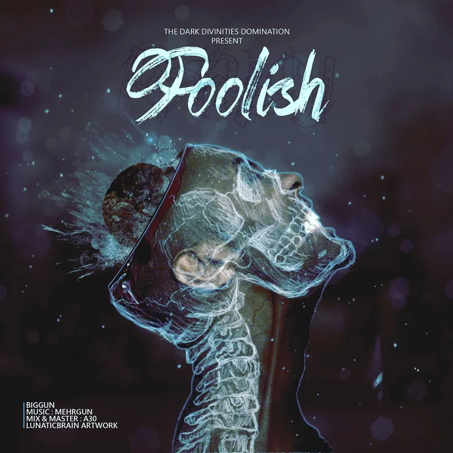 Foolish music artwork with a translucent skull