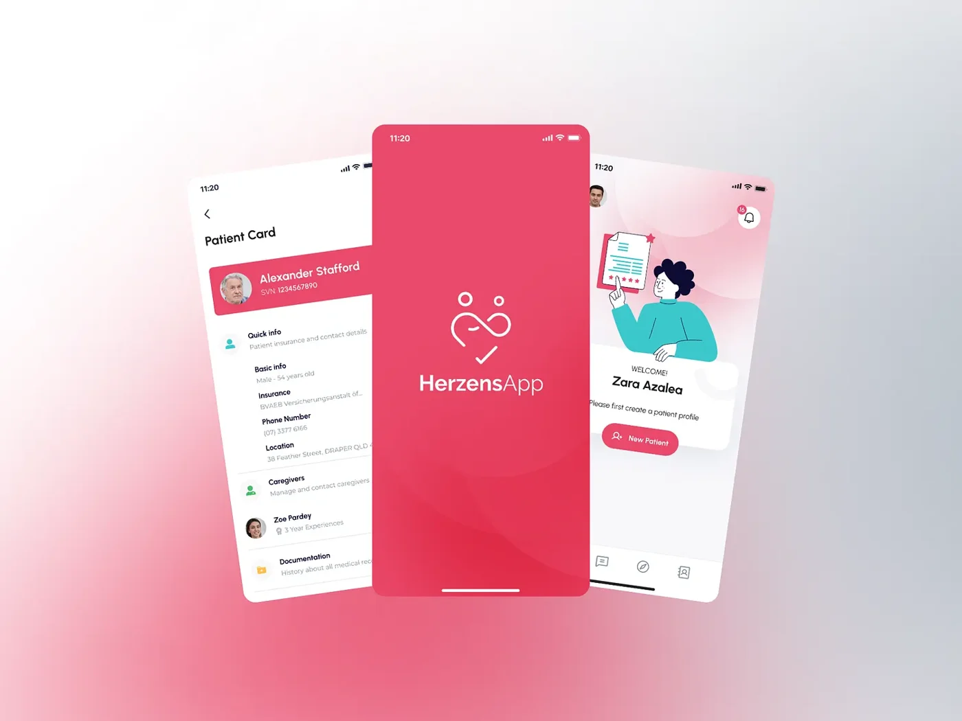 HerzensApp mobile application interface