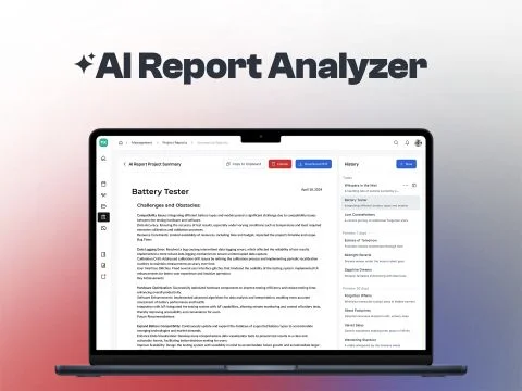 AI report analyzer interface